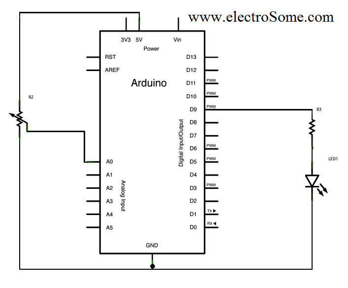 PWM using Arduino Circuit Diagram
